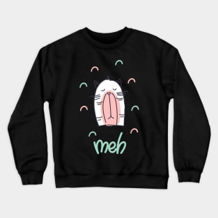 Sarcastic Funny Angry Cat MEH Halloween Crewneck Sweatshirt